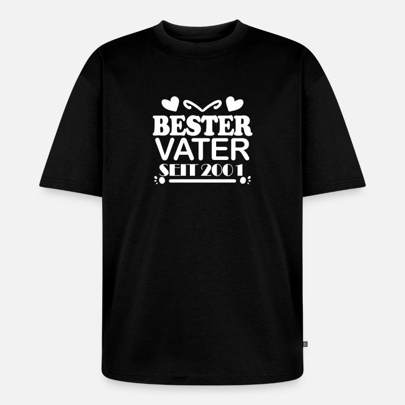 Bester Vater seit 2001 - Unisex Premium Oversized Bio T-Shirt - Schwarz