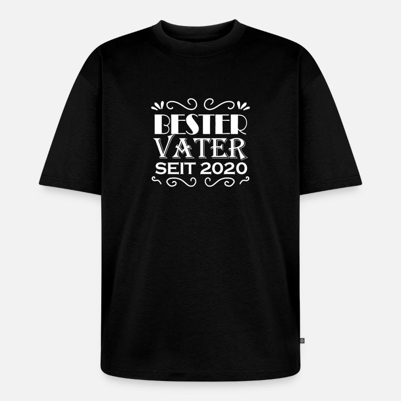 Bester Vater seit 2020 - Unisex Premium Oversized Bio T-Shirt - Schwarz