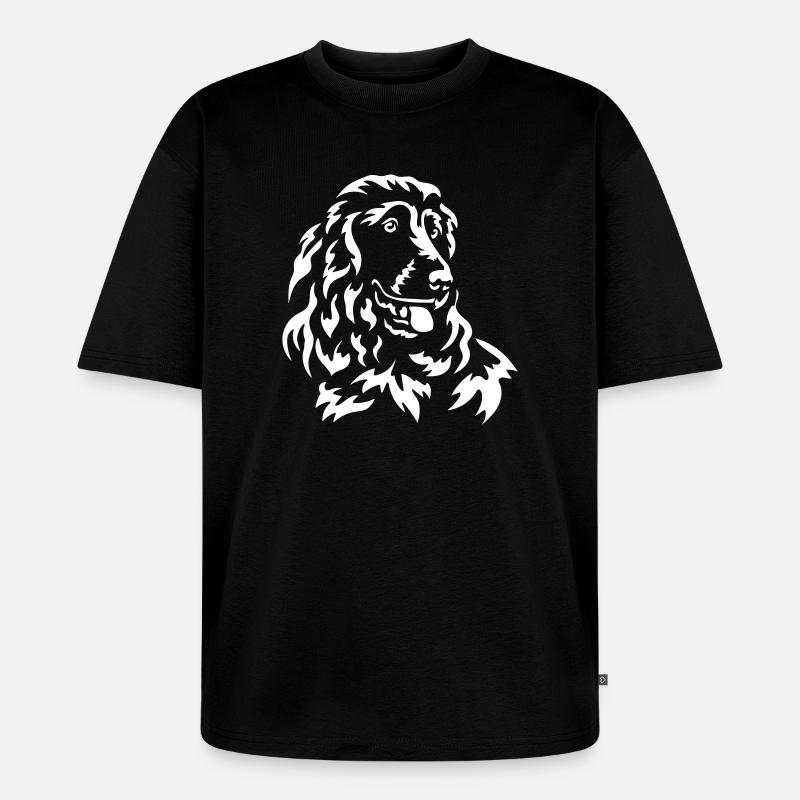 Cocker Spaniel Kopf "Black Edition" - Unisex Premium Oversized Bio T-Shirt - Schwarz