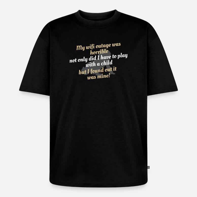 WLAN-Ausfall Eltern-Pointe - Unisex Premium Oversized Bio T-Shirt - Schwarz