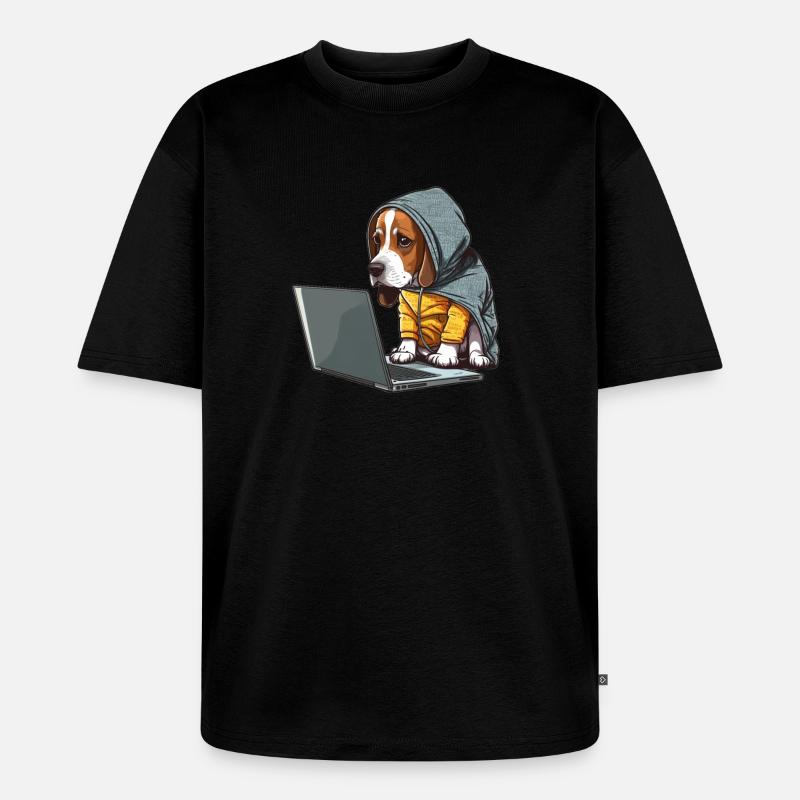 Coding dog - Unisex Premium Oversized Bio T-Shirt - Schwarz