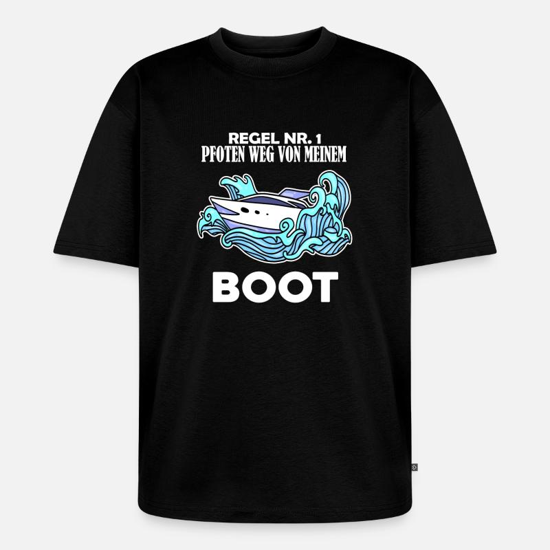Boote Motorboot - Unisex Premium Oversized Bio T-Shirt - Schwarz