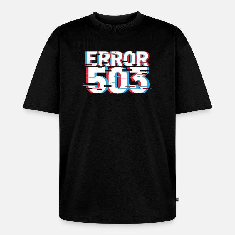 Fehler 503 Glitch - Unisex Premium Oversized Bio T-Shirt - Schwarz