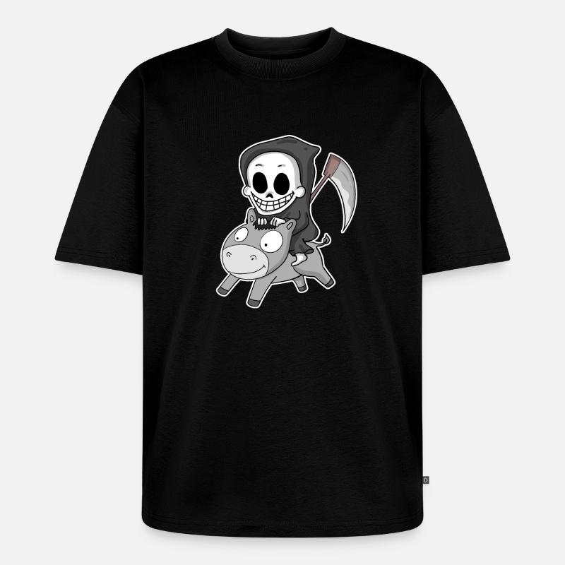 Sensenmann Esel - Unisex Premium Oversized Bio T-Shirt - Schwarz