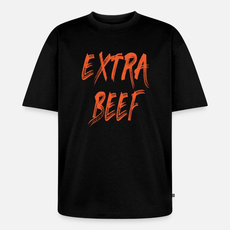 Das Extra Rindfleisch - Unisex Premium Oversized Bio T-Shirt - Schwarz