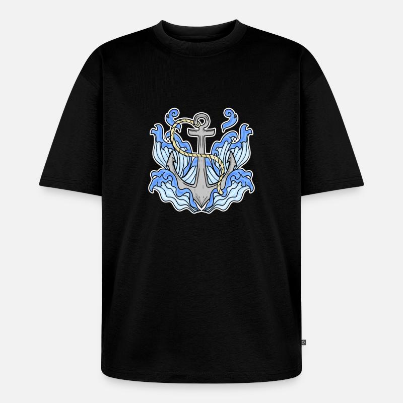 Anker - Unisex Premium Oversized Bio T-Shirt - Schwarz