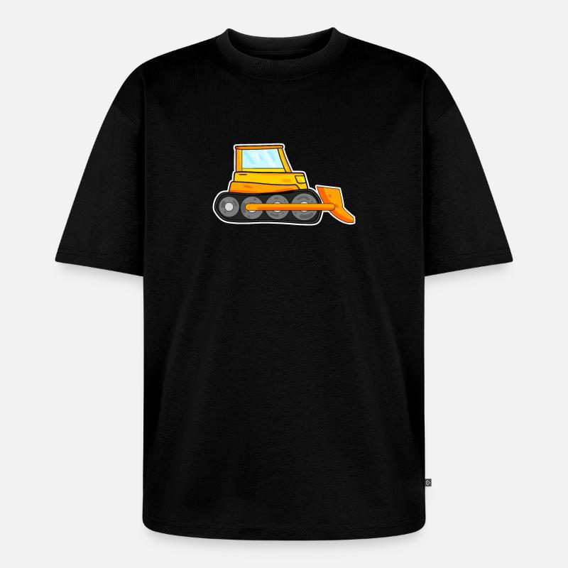 Bagger Baustelle Baggerfahrer - Unisex Premium Oversized Bio T-Shirt - Schwarz