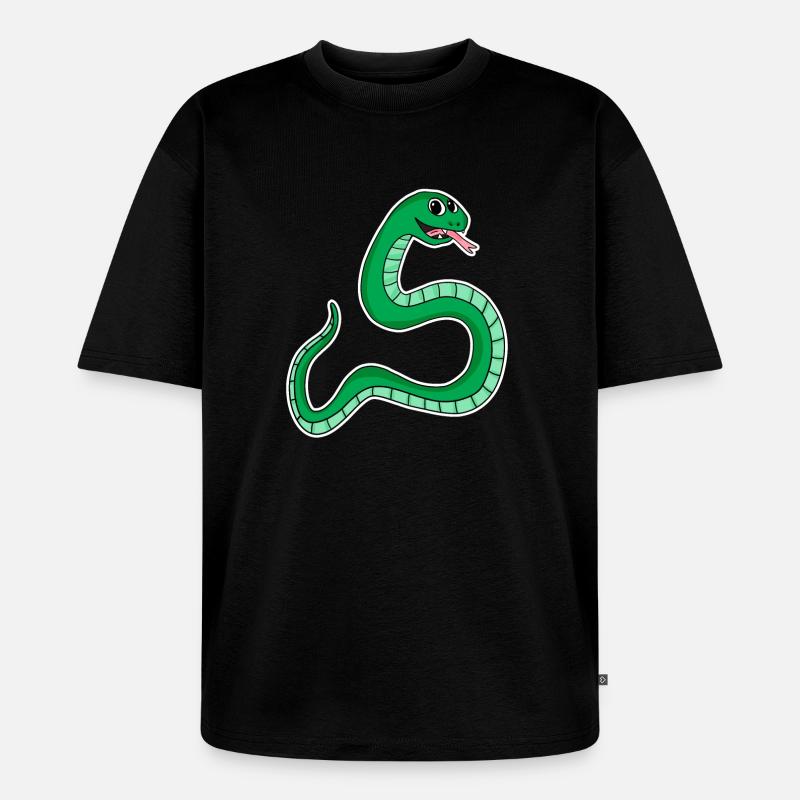 Serpent - Serpent vert - T-shirt Premium bio oversize Unisexe - noir