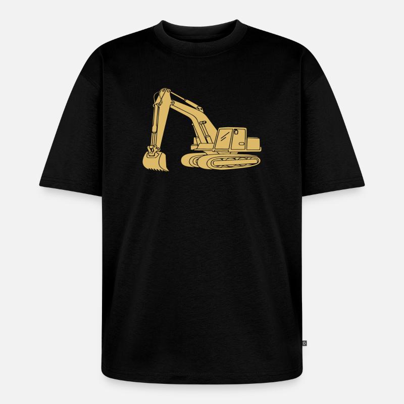 Baggerfahrer Silhouette - Baugeräteführer - Unisex Premium Oversized Bio T-Shirt - Schwarz
