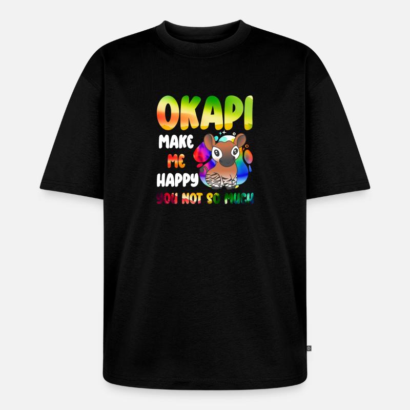 Okapi Wächter des Waldes - Unisex Premium Oversized Bio T-Shirt - Schwarz