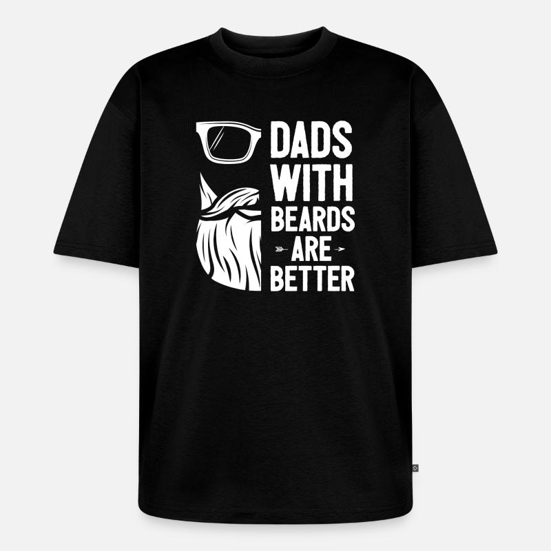 Väter mit Bärten sind besser - Unisex Premium Oversized Bio T-Shirt - Schwarz