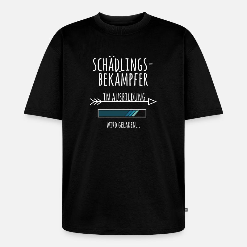 Schädlingsbekämpfer Ausbildung Geschenk Schädlinge - Unisex Premium Oversized Bio T-Shirt - Schwarz