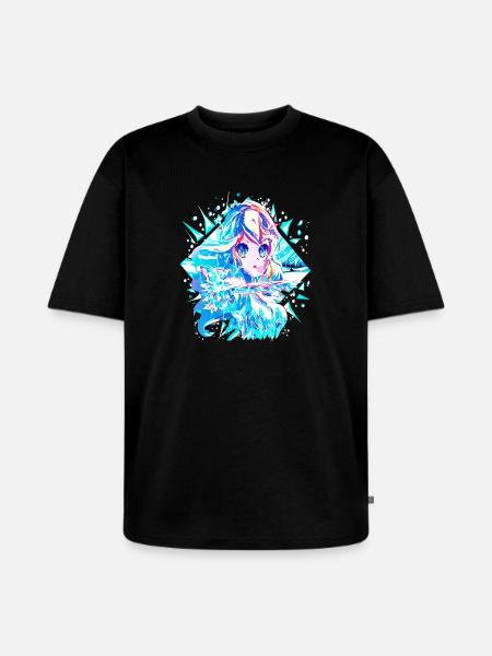 Anime Snow Queen Ice Princess - Unisex Premium Oversized Organic T-Shirt - black