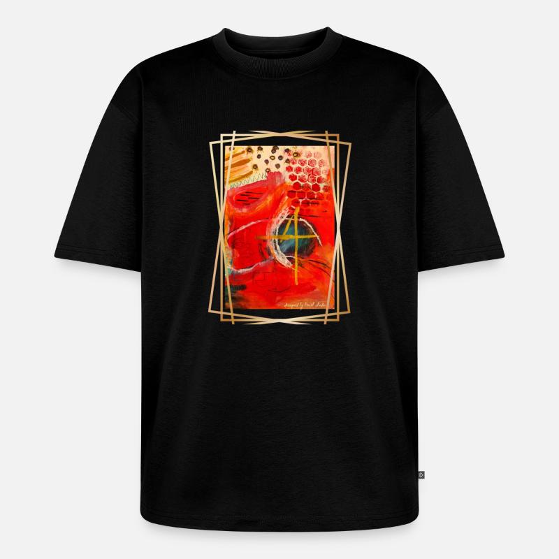 Abstraction de formes géométriques vibrantes - T-shirt Premium bio oversize Unisexe - noir