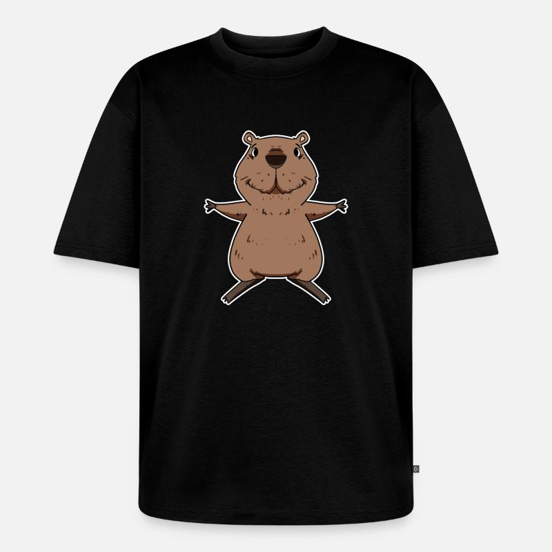 Capybara - Unisex Premium Oversized Bio T-Shirt - Schwarz