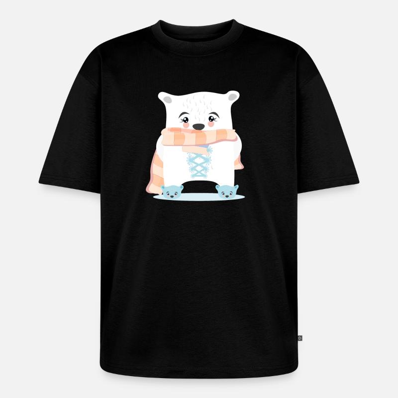 WINTERTIERE EISBÄREN - Unisex Premium Oversized Bio T-Shirt - Schwarz