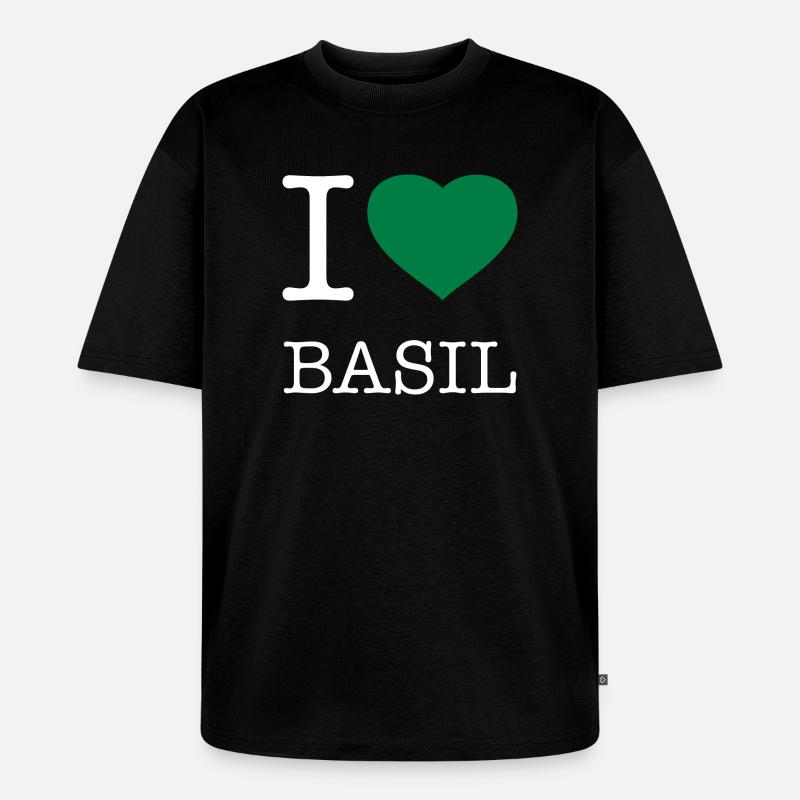 J’AIME LE BASILIC Basilikum - T-shirt Premium bio oversize Unisexe - noir