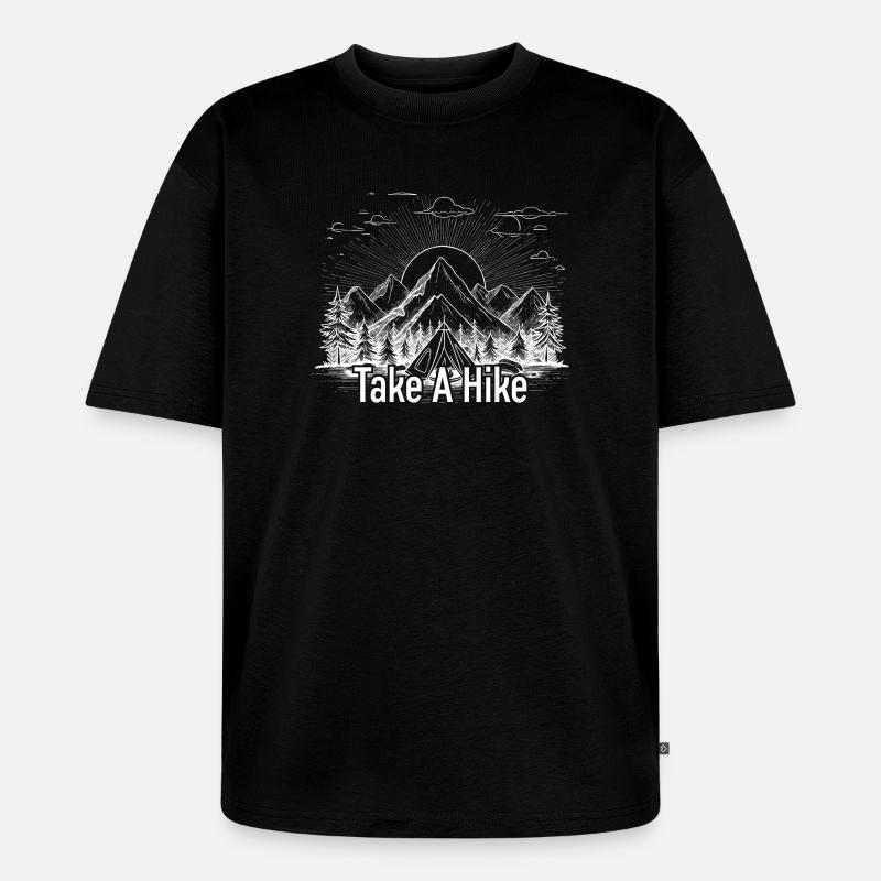 Take A Hike Mountain Tee - T-shirt Premium bio oversize Unisexe - noir