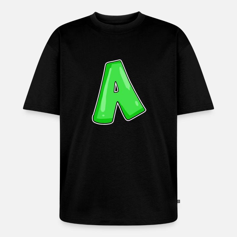point A Initial point - Unisex Premium Oversized Organic T-Shirt - black