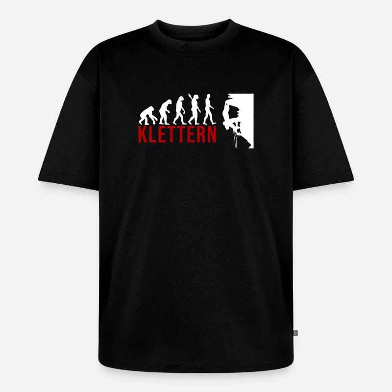 Ecolution Klettern - Unisex Premium Oversized Bio T-Shirt - Schwarz
