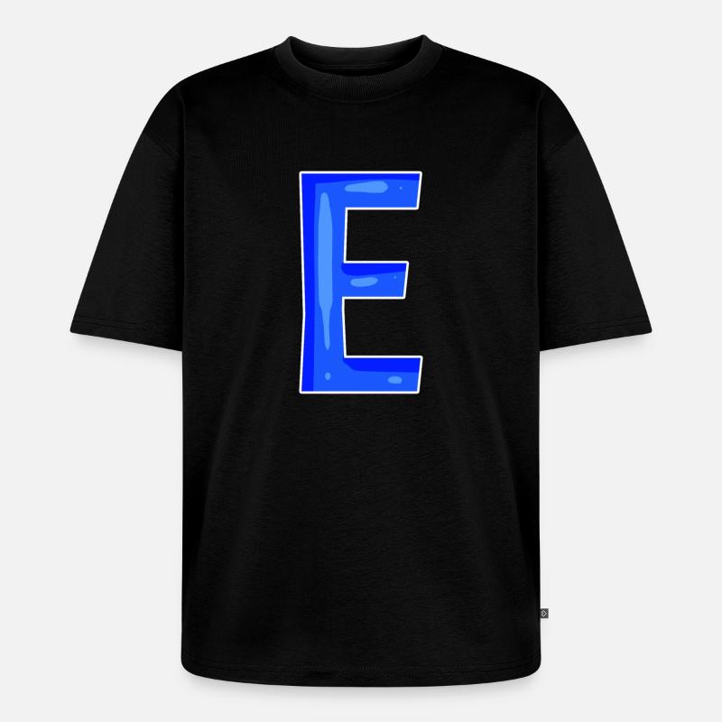 Point E - Initial point E - Unisex Premium Oversized Organic T-Shirt - black