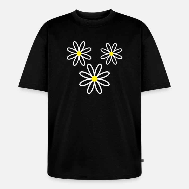 Gänseblümchen Blume - Unisex Premium Oversized Bio T-Shirt - Schwarz