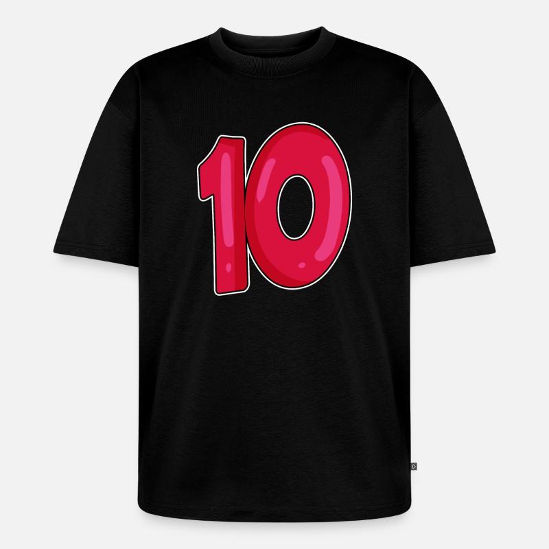 10 - Unisex Premium Oversized Bio T-Shirt - Schwarz