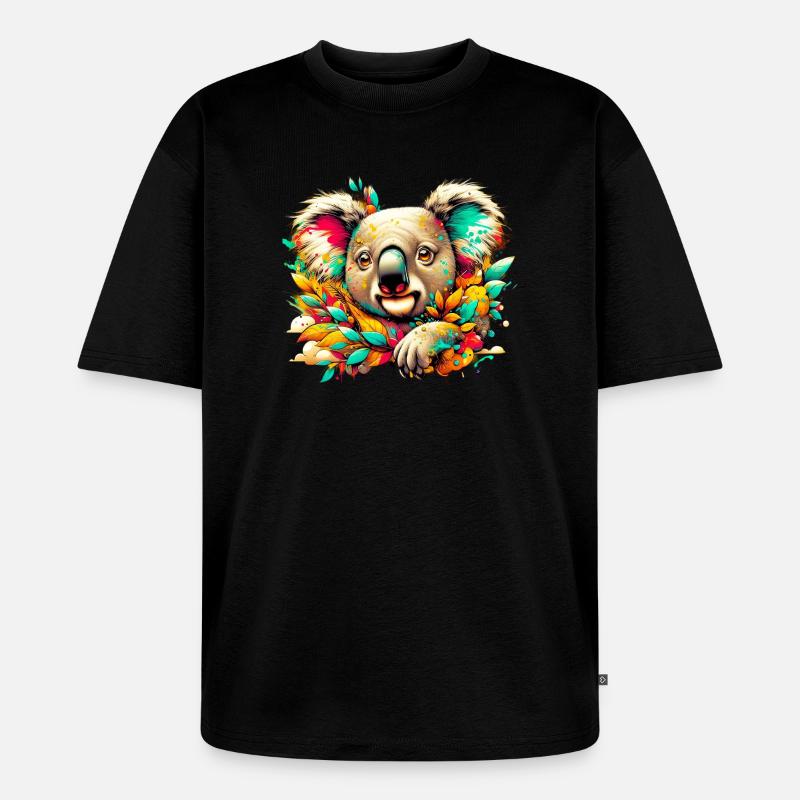 Koala - Unisex Premium Oversized Bio T-Shirt - Schwarz