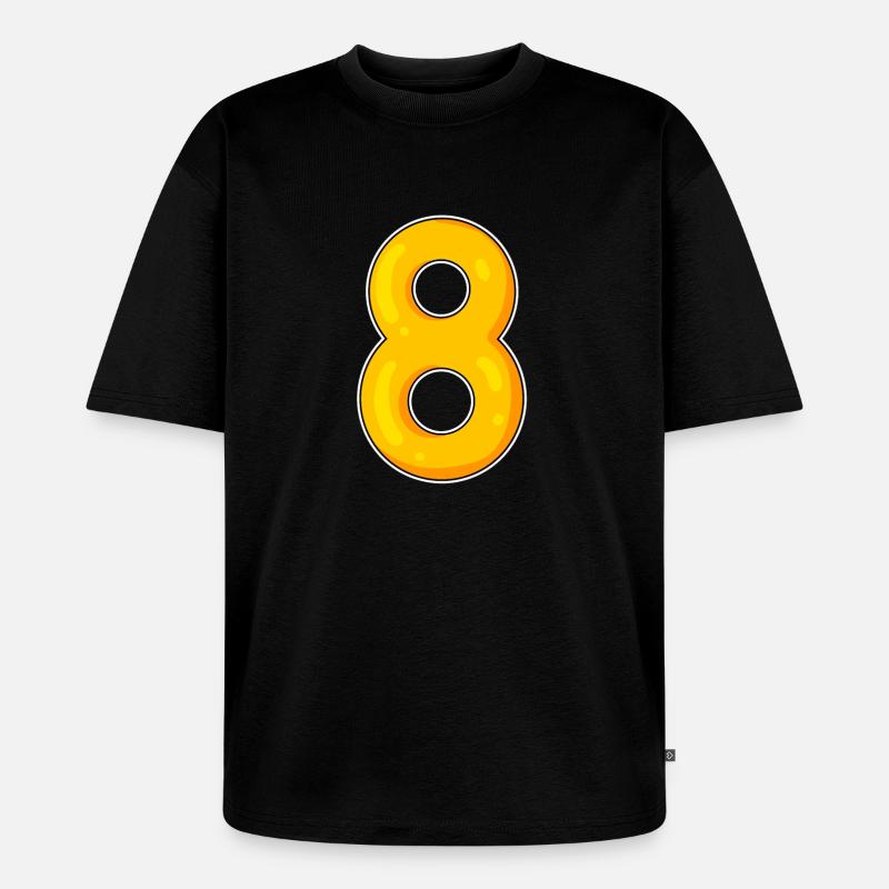 8 Gelb - Unisex Premium Oversized Bio T-Shirt - Schwarz