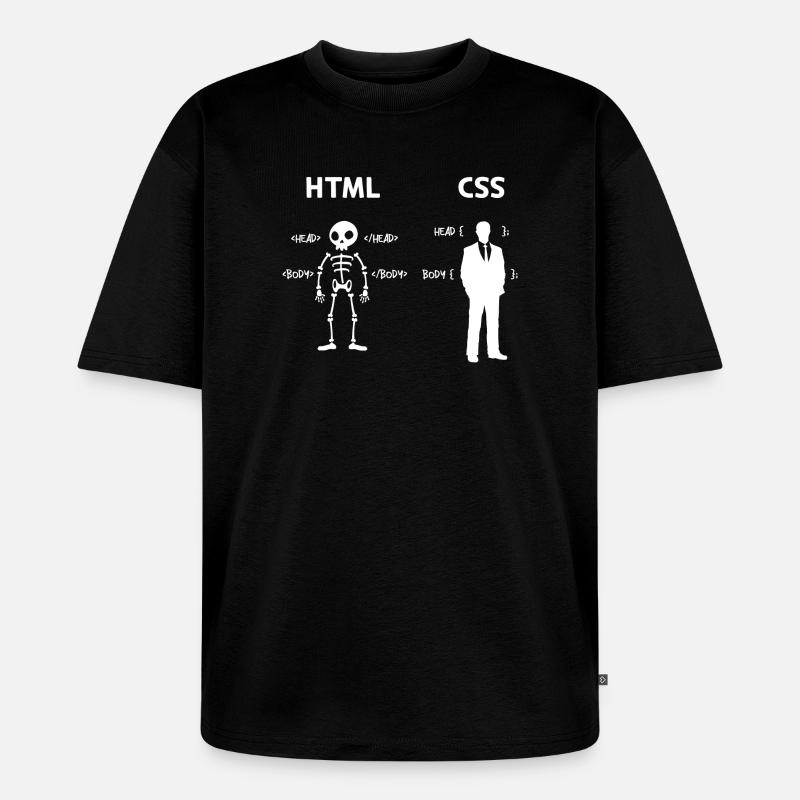 Code Css C++ Php Java Developer Code Scripting - Maglietta ecologica premium oversize unisex - nero