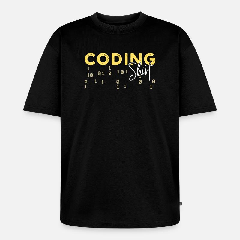 Coden Statement Developer Programmer Scripting - Unisex Premium Oversized Organic T-Shirt - black