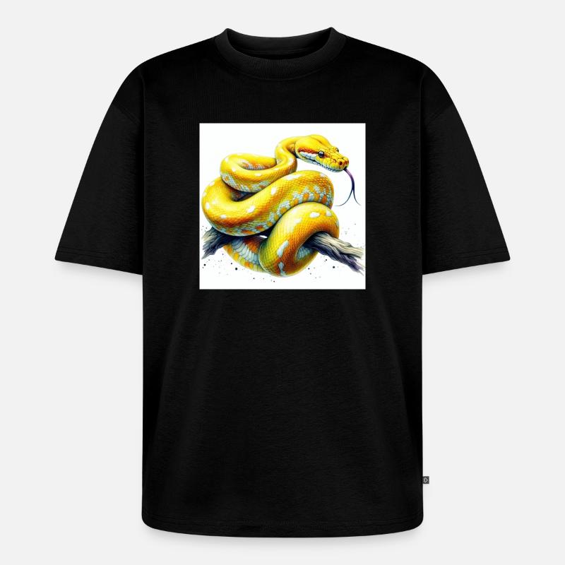 Yellow python - Unisex Premium Oversized Organic T-Shirt - black