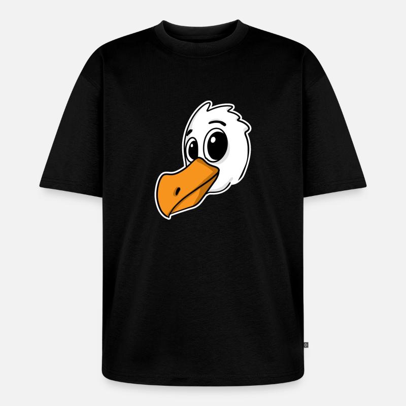 Möwe Vogel Nordsee - Unisex Premium Oversized Bio T-Shirt - Schwarz