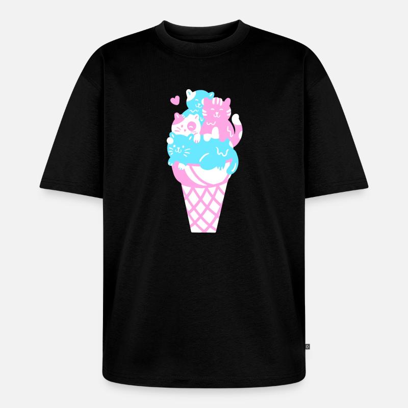 Eis Eiscreme - Unisex Premium Oversized Bio T-Shirt - Schwarz