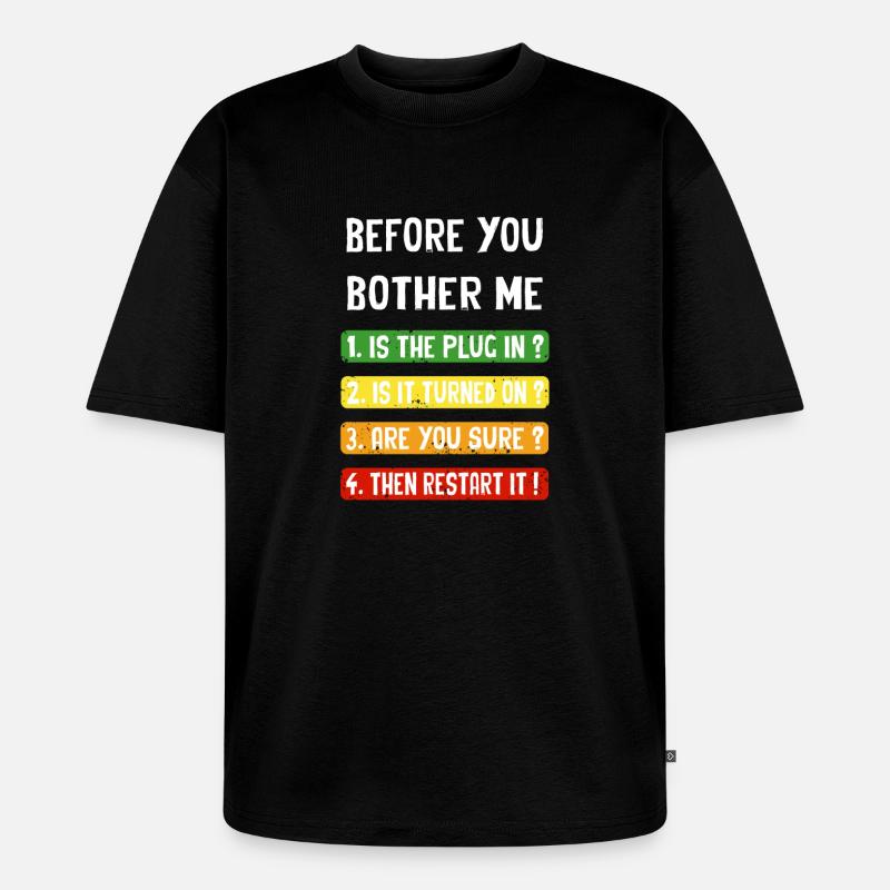 Computer Checklist - Unisex Premium Oversized Organic T-Shirt - black