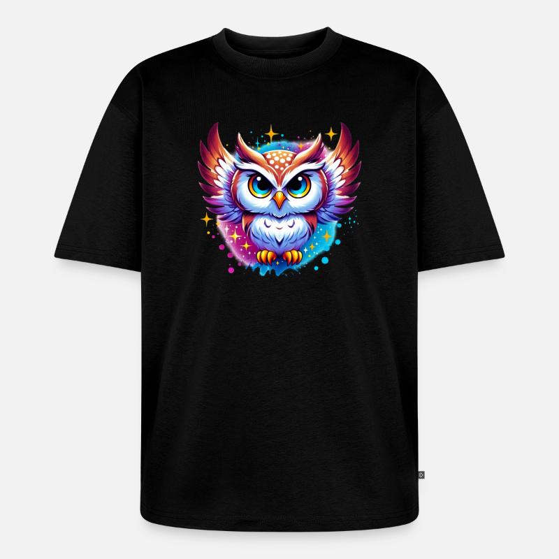 Eule - Unisex Premium Oversized Bio T-Shirt - Schwarz