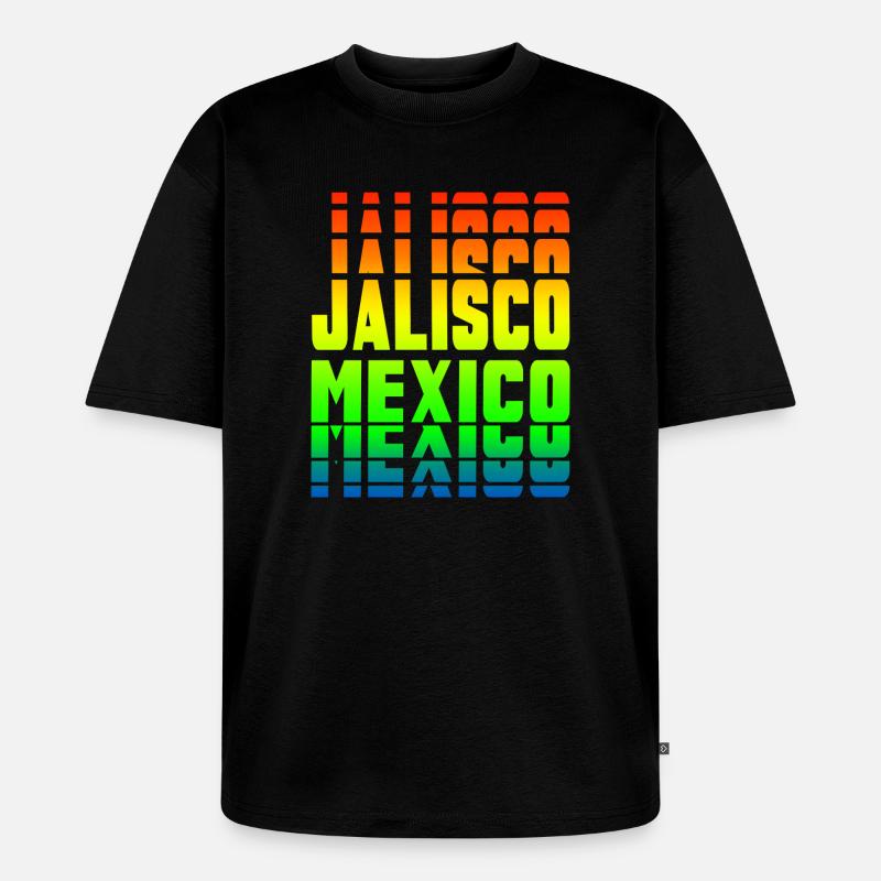 Jalisco Mexiko Regenbogen Design - Unisex Premium Oversized Bio T-Shirt - Schwarz