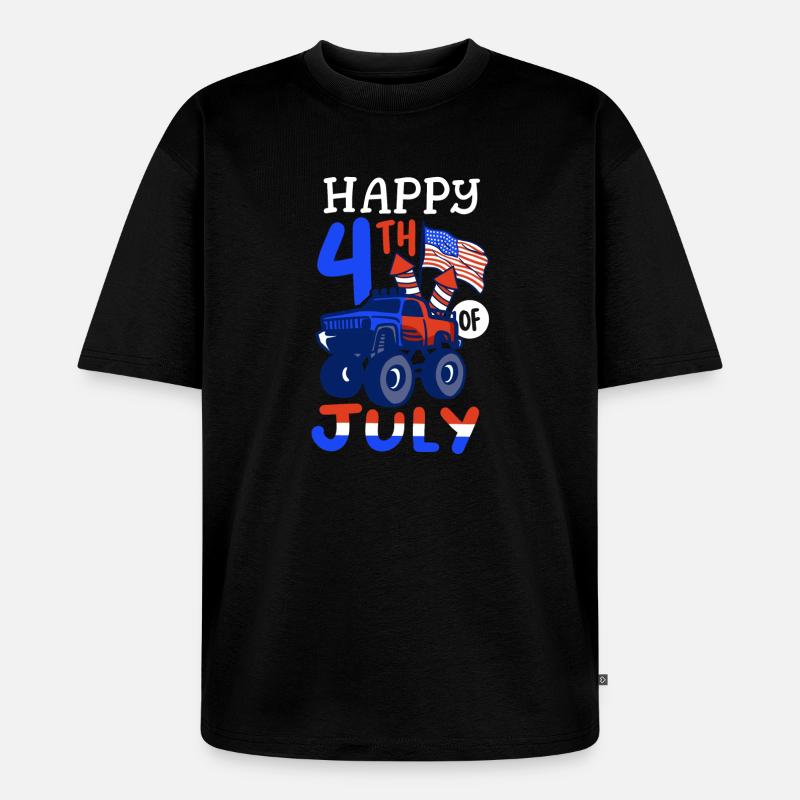 Fröhlichen 4. Juli - Unisex Premium Oversized Bio T-Shirt - Schwarz