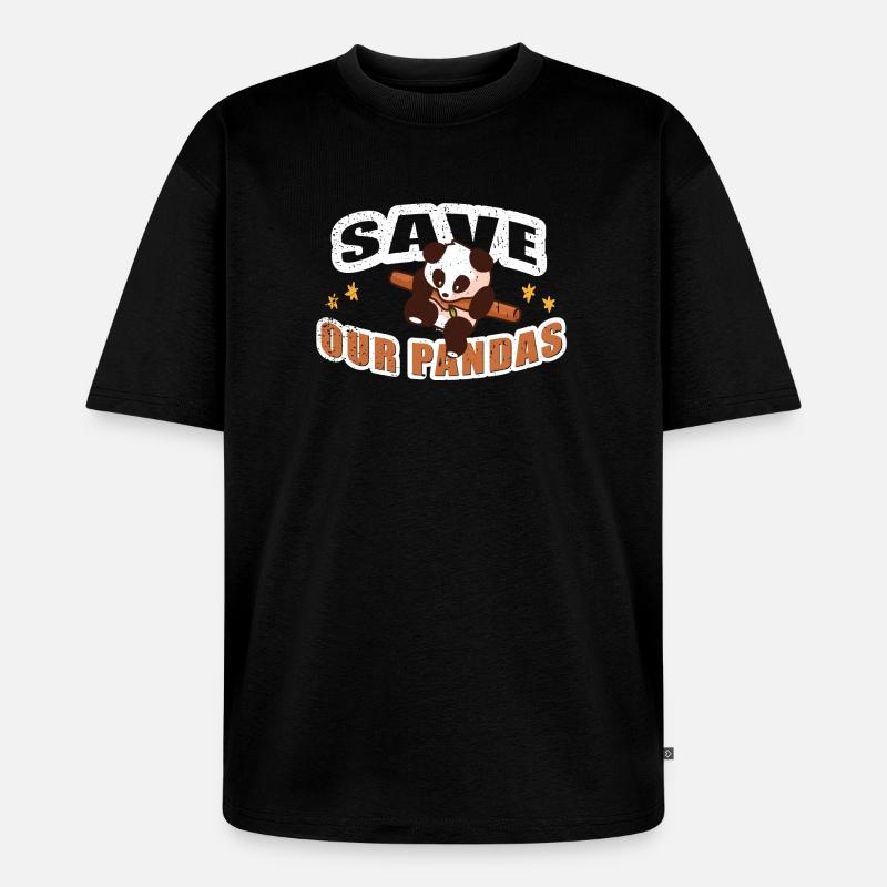 Save our Pandas - Unisex Premium Oversized Bio T-Shirt - Schwarz
