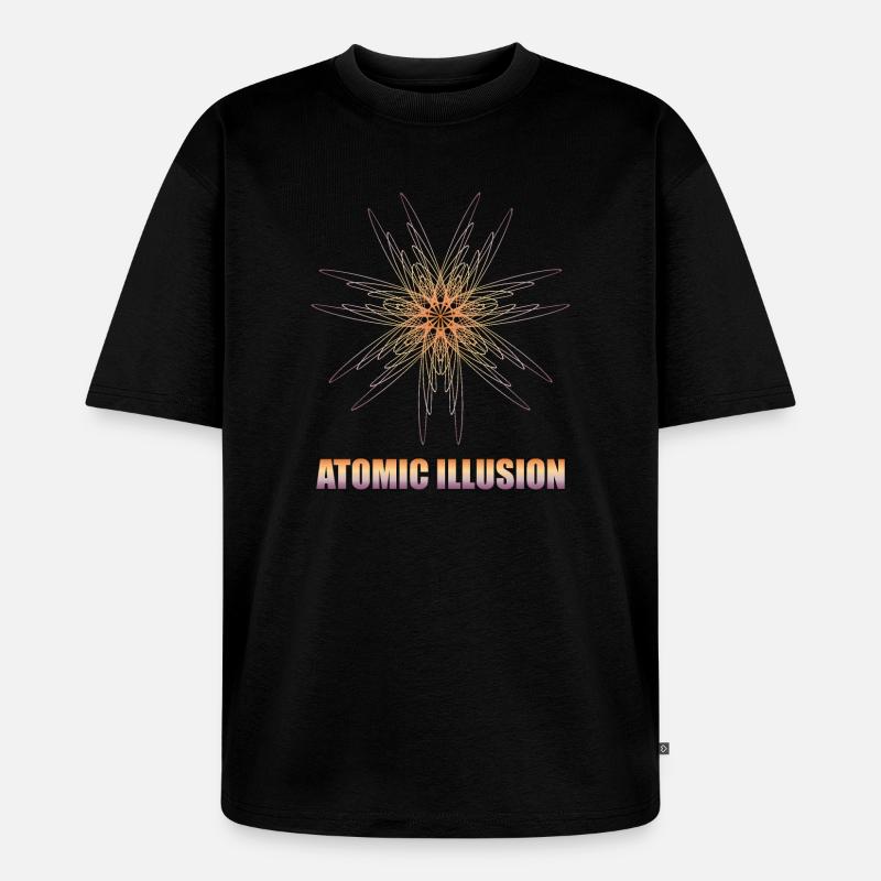 geometrical form ATOMIC ILLUSION - Unisex Premium Oversized Bio T-Shirt - Schwarz