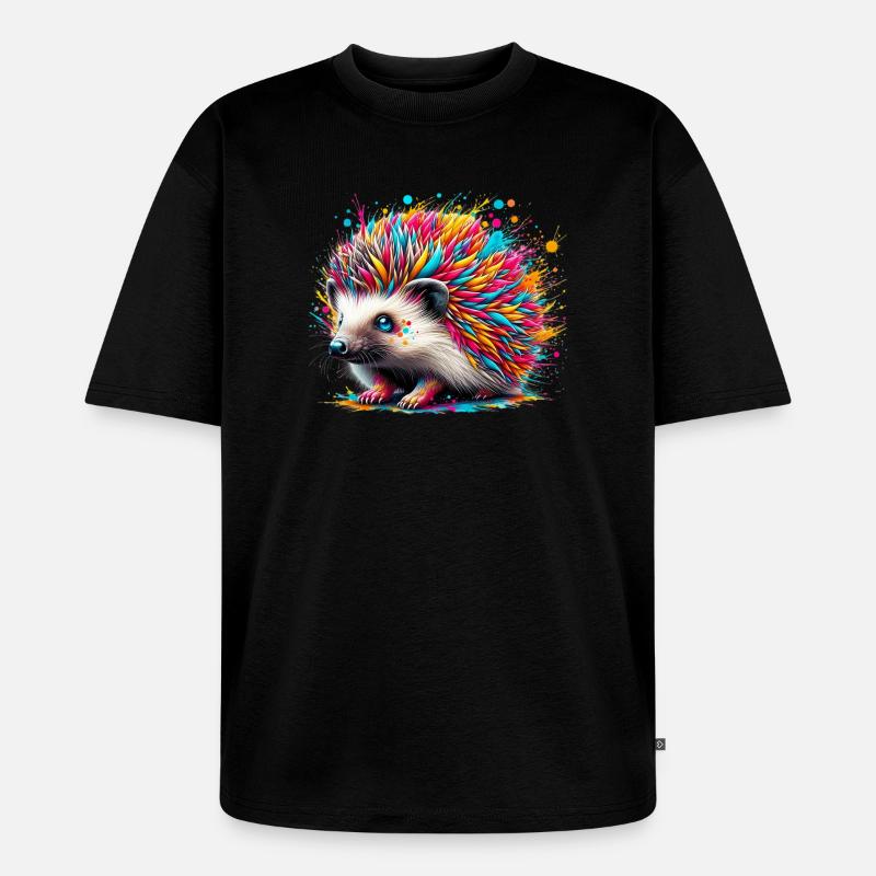 Igel - Unisex Premium Oversized Bio T-Shirt - Schwarz