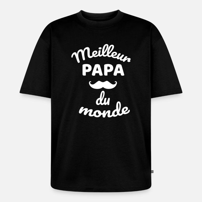 Authentisches Gesamt-Schnurrbart-Papa-Design - Unisex Premium Oversized Bio T-Shirt - Schwarz