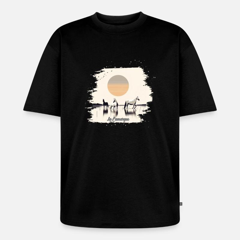 Die Camargue - Unisex Premium Oversized Bio T-Shirt - Schwarz