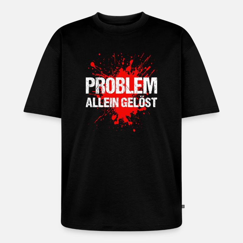 Problem gelöst - Unisex Premium Oversized Bio T-Shirt - Schwarz