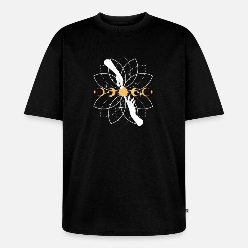 Himmlische Koi-Mandala - Unisex Premium Oversized Bio T-Shirt - Schwarz