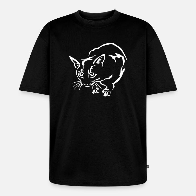Abessiner Katze "Black Edition" - Unisex Premium Oversized Bio T-Shirt - Schwarz