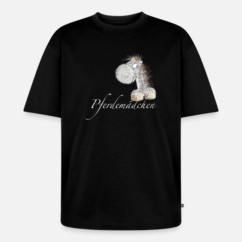 Pferdemädchen Pferde Spruch Pferd - Unisex Premium Oversized Bio T-Shirt - Schwarz