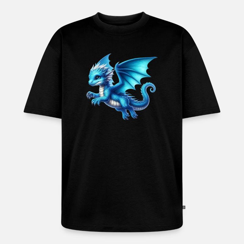 Drache - Unisex Premium Oversized Bio T-Shirt - Schwarz