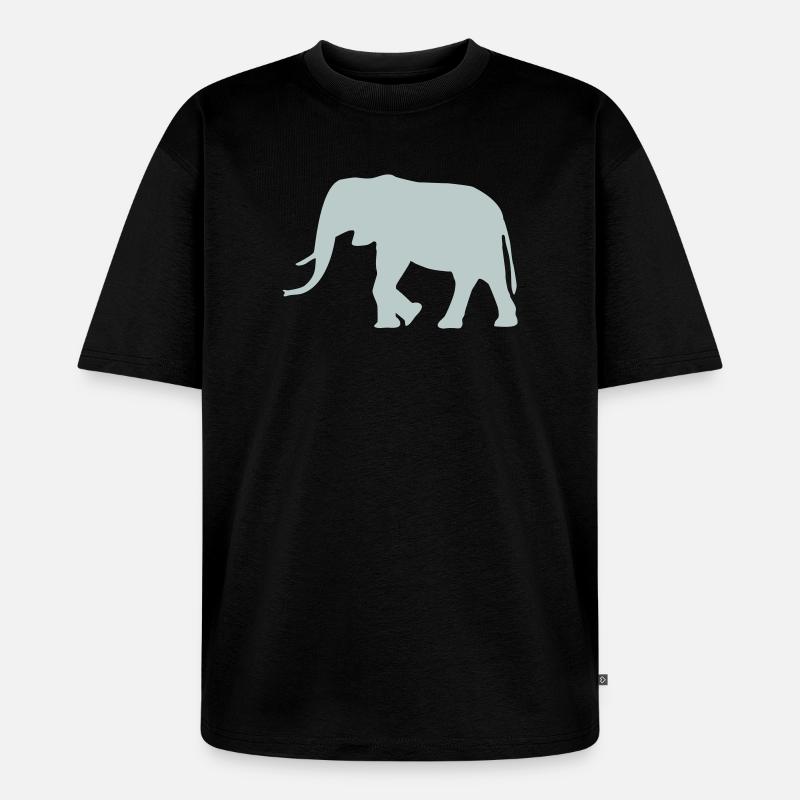 Elefant - Unisex Premium Oversized Bio T-Shirt - Schwarz