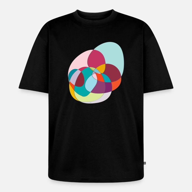 Verschlungene Farbkreise - Unisex Premium Oversized Bio T-Shirt - Schwarz